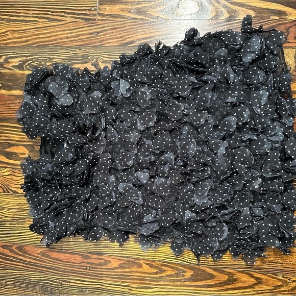 MAEVE ANTHROPOLOGIE 3D Black Polka Dot Floral MINI DRESS - Picture 2 of 5